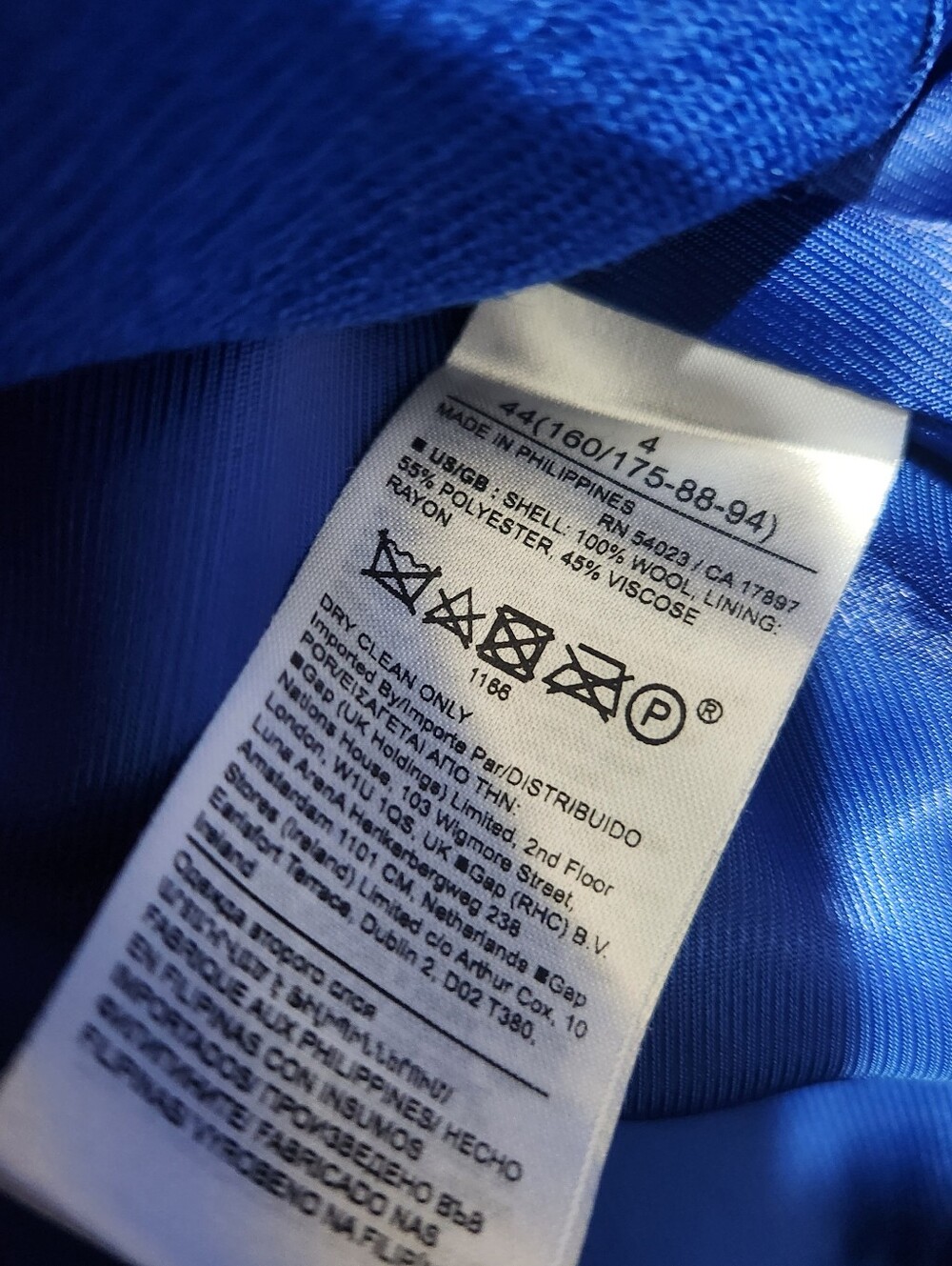 Banana Republic Blue Lido Scupted Wool Blazer Jacket Size 4 - Picture 7 of 7